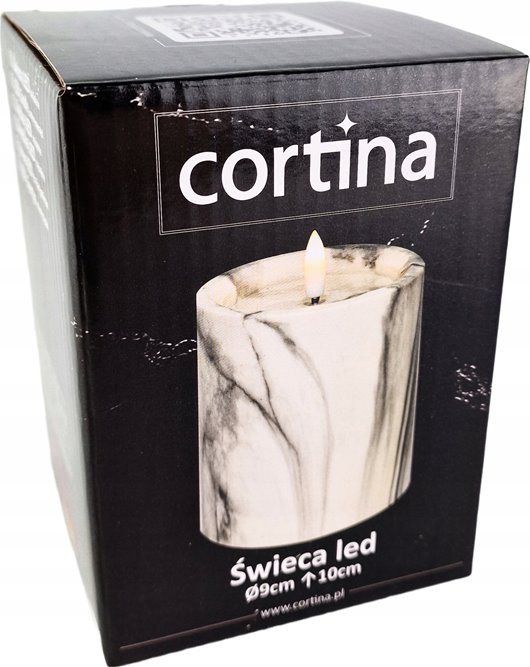 Świeca marmurkowa Cortina 4/23/NWH-G LED 10 cm