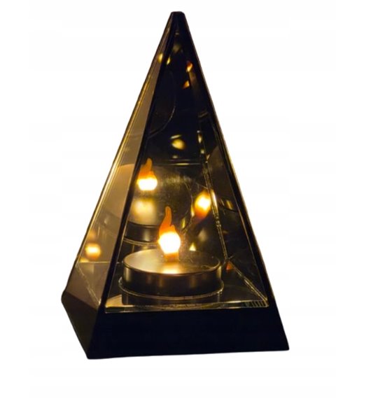 Znicz lampion lustrzany 3D Piramida