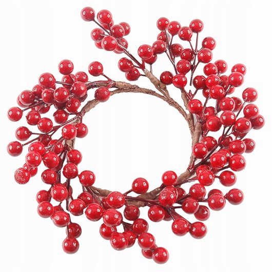 Wianek ozdobny 25 cm czerwony