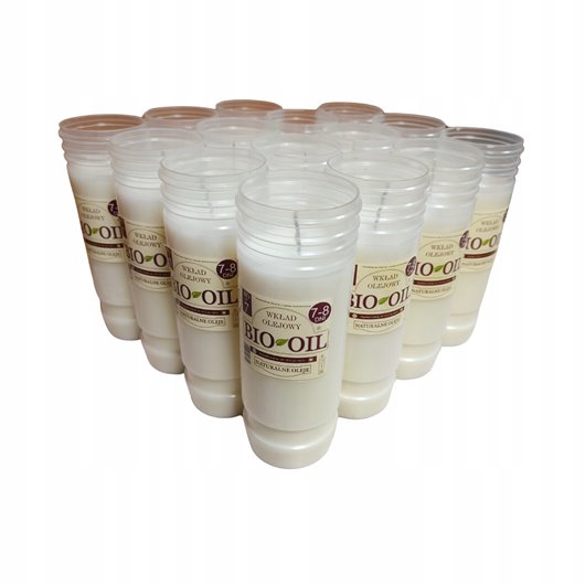Wkłady do zniczy olejowe Bio-Oil 7 192 h 7-8 dni 21,5 cm wys. śr. 7,5cm