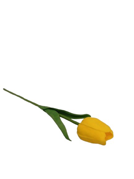 Tulipan żółty sztuczny kwiat z silikonowy 34 cm 1 szt.