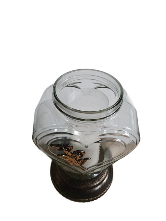 Znicz szklany złoty z kalią P-109 całoroczny 33 cm