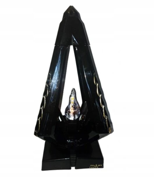 DUŻY ZNICZ LED LAMPION CZARNY diament elektryczny płomień 28,5cm