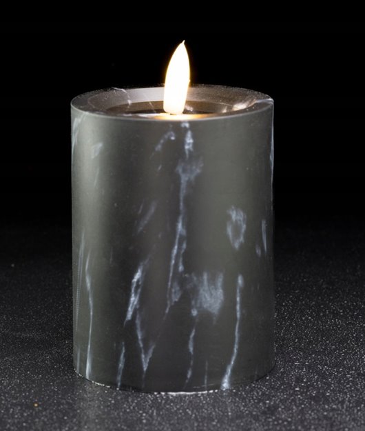 Świeca Led Cortina 7,5cm*10cm - Marmur Czarny