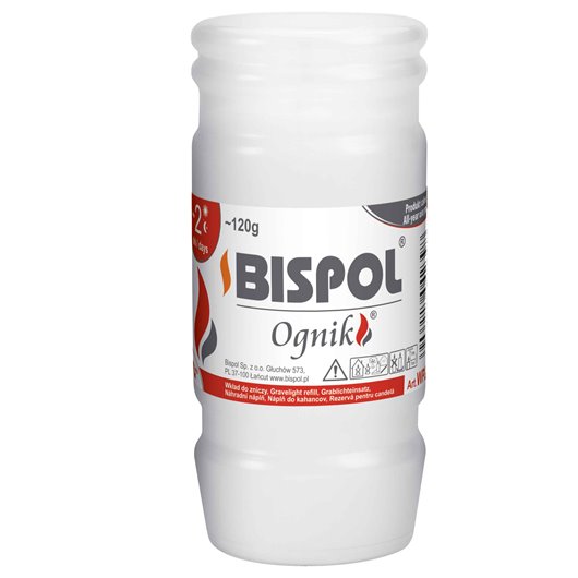 Wkłady do zniczy Bispol Ognik WP2N parafinowe 2 dni wys.11 cm 30 sztuk