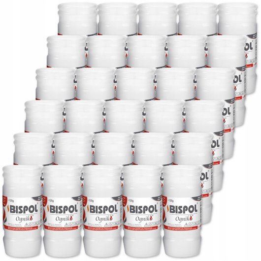 Wkłady do zniczy Bispol Ognik WP2N parafinowe 2 dni wys.11 cm 30 sztuk