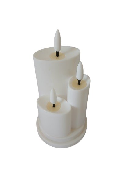 Świeca świeczka led dekoracyjna biała potrójna 15cm*8cm