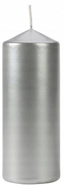 Świeca parafinowa Bezzapachowa Aura Bispol 60/150 srebrny metalik