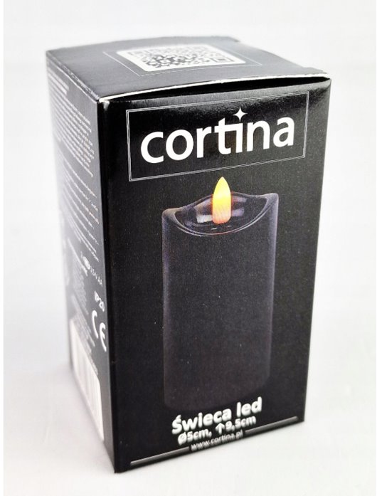 Wkład led do zniczy Cortina 9,5 cm fi 5cm Black
