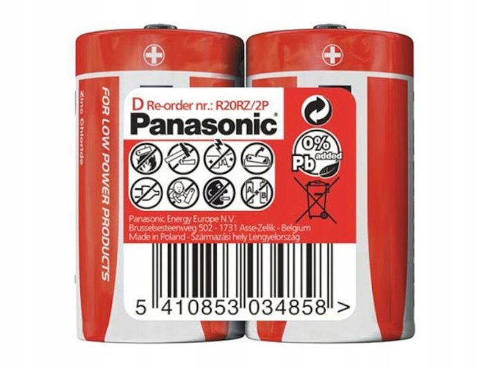 Panasonic Zinc Carbon D (R20) 1,5V – zestaw 2 szt.
