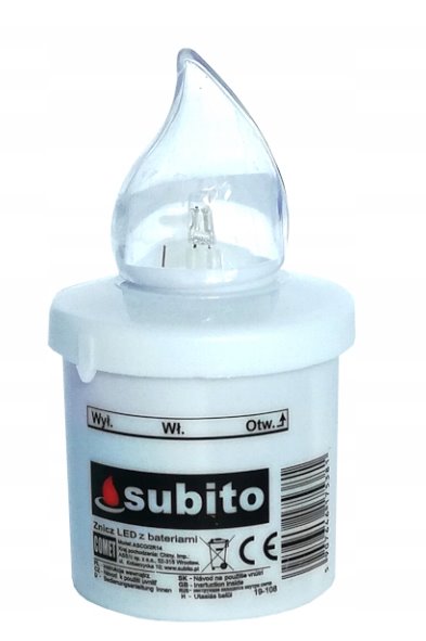 Wkład LED do zniczy Subito biały 10cm