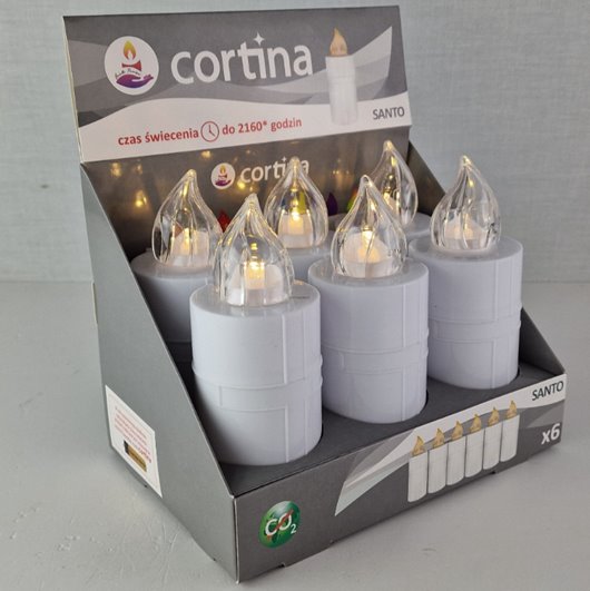 Wkład LED do zniczy Cortina biały 15cm