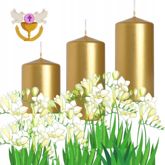 ZŁOTY METALIK Świeca walec BISPOL AURA ŚWIECZKA PARAFINOWA 10CM 20H 150G