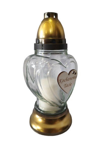 Znicz Szklany Serce Kochanemu Tacie