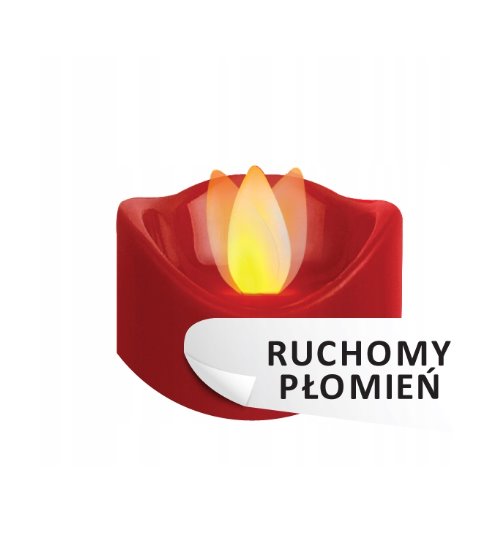 CORTINA świeca led RUCHOMY PŁOMIEŃ CZERWONA 17,5/5CM 1 SZTUKA