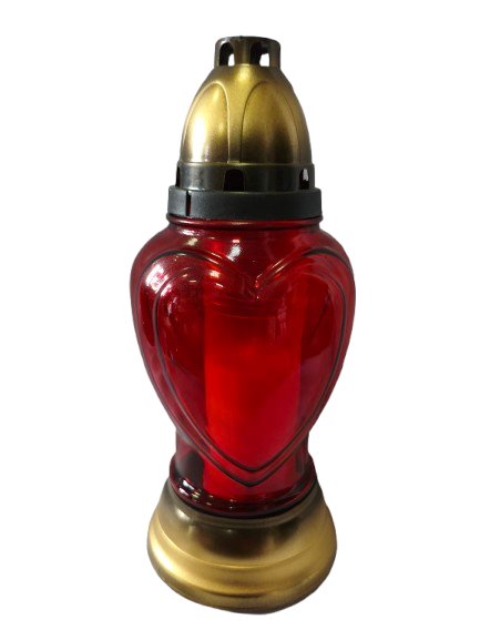 Znicz Szklany Serce Kochanemu Tacie Czerwony