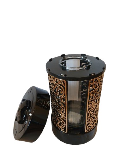 Znicz kapliczka nowoczesna  ażurowa złota tuba 26 cm