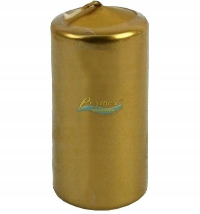 ZŁOTY METALIK Świeca walec BISPOL AURA ŚWIECZKA PARAFINOWA 10CM 20H 150G