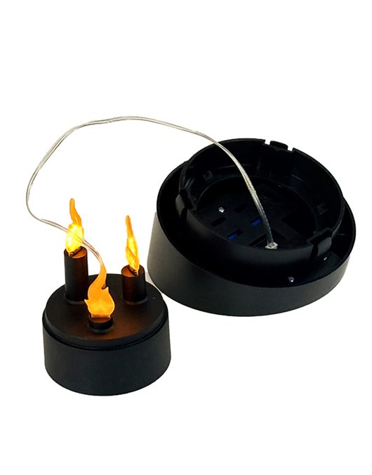 Lampion Znicz Luksusowy solarny LED TRAPEZ SREBRNY 3D ruch czujnik  31 cm