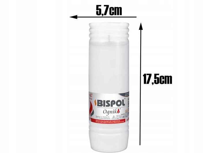 Wkład do zniczy 4 dniowy parafinowy Ognik WP4 Bispol 17,5 cm