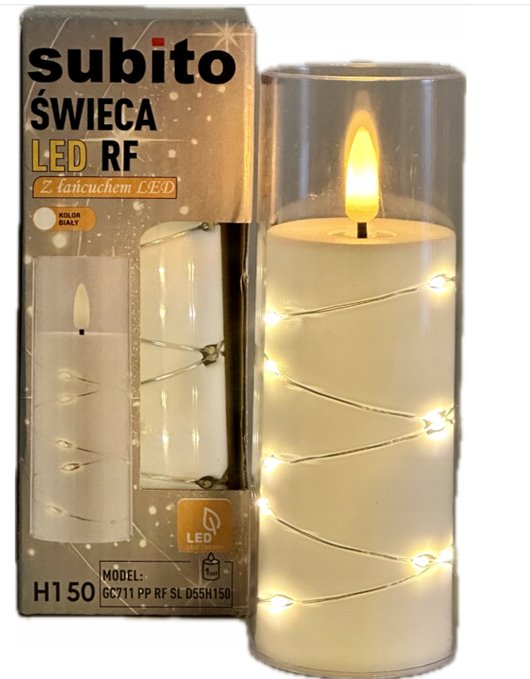 Wkład led do zniczy Subito 15 cm kość słoniowa