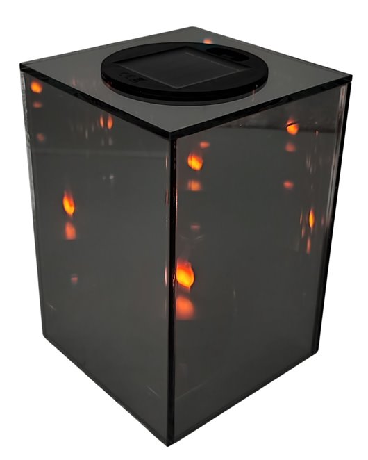 Lampion lustrzany 3D solarny LINDO HOME Sześcian LED 18 cm