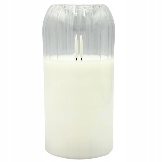 Świeca LED Szklana Wkład LED do Zniczy Świeczka na Baterie Biała 15x7,5 cm
