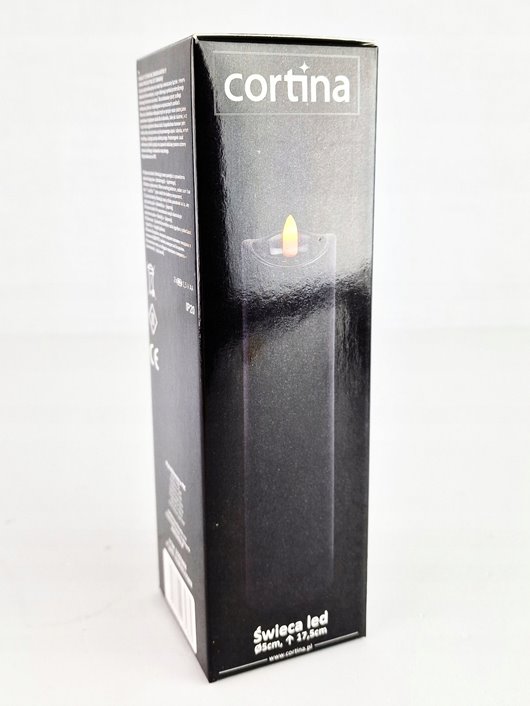 Wkład led do zniczy Cortina 17,5 cm Świeca Czarna