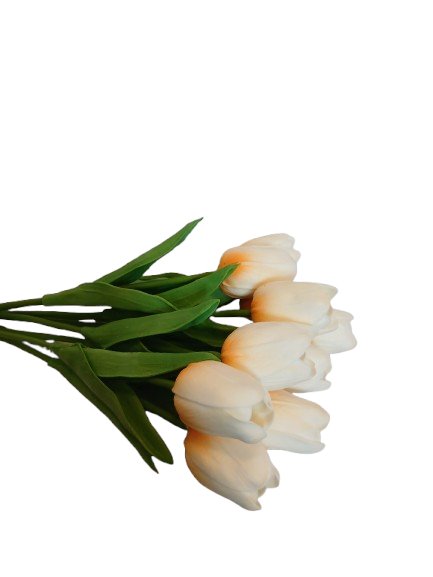 Tulipan silikonowy cieniowany pomarańczowy sztuczny kwiat 34 cm 1 szt.