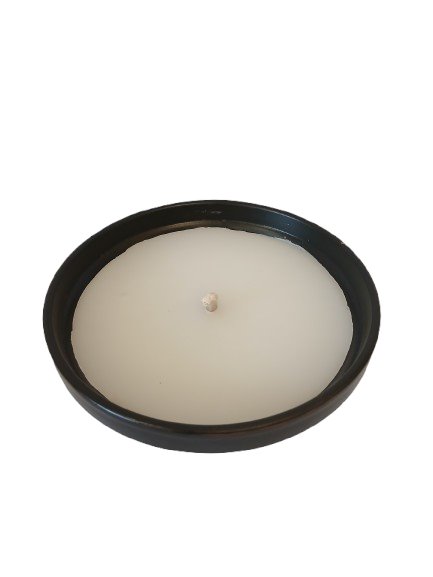Znicz ceramiczny grafitowy zalewany średnica 15 cm wysoki 7 cm