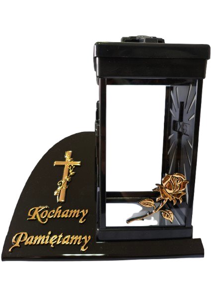 Znicz Artystyczny Kochamy Pamiętamy  26 cm Czarny ZPG Cubo