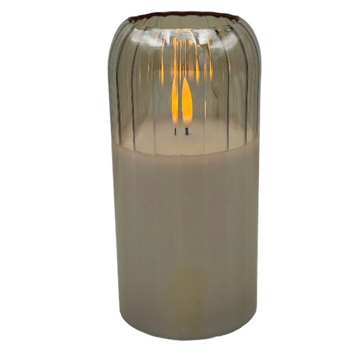 Świeca LED Szklana Wkład LED do Zniczy Świeczka na Baterie Złota 15x7,5 cm