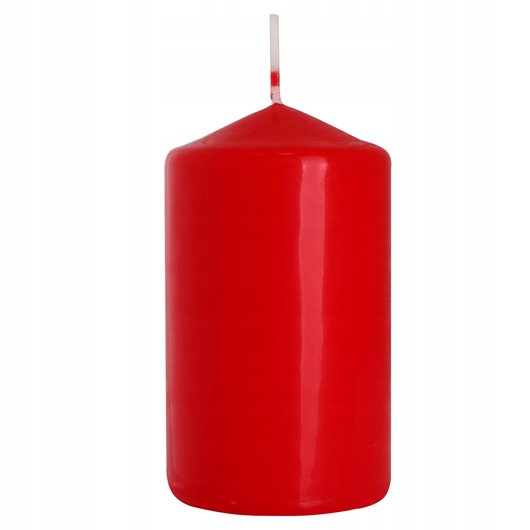 Świeca walec BISPOL Aura 30H 10CM SW60/100 CZERWONA