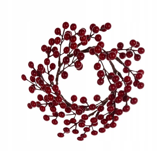 Wianek ozdobny 25 cm czerwony