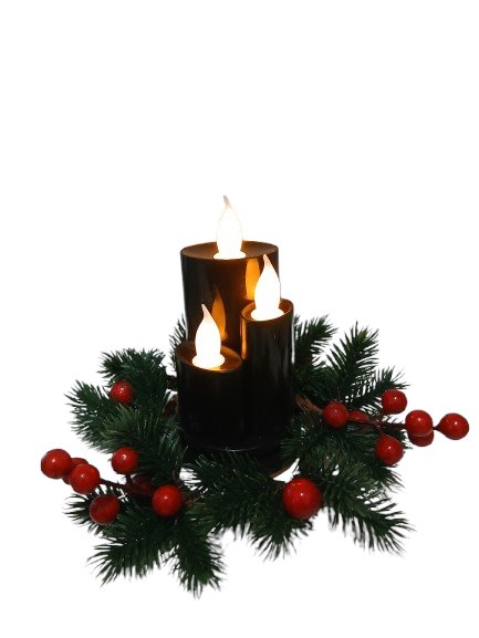 Świeczka świeca led dekoracyjna czarna ciepły płomień 15cm*8cm