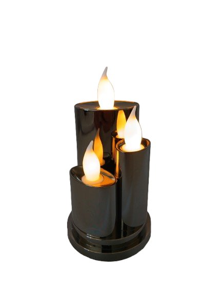 Świeca świeczka led dekoracyjna grafitowa potrójna 15cm*8cm