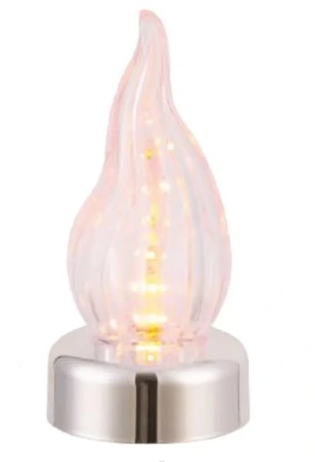 Świeca LED Srebrna Z Ruchomym Płomieniem Lampa Dekoracyjna SUBITO 15 cm wys