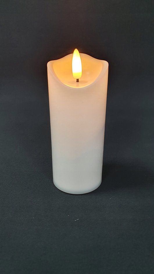 ŚWIECA elektryczna LED CORTINA BIAŁA na baterie WKŁAD DO ZNICZY 17.5 CM