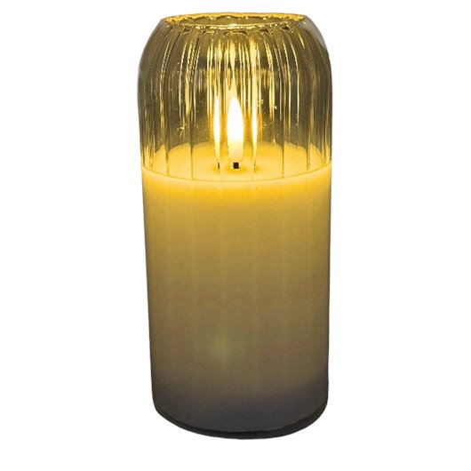 Świeca LED Szklana Wkład LED do Zniczy Świeczka na Baterie Biała 15x7,5 cm