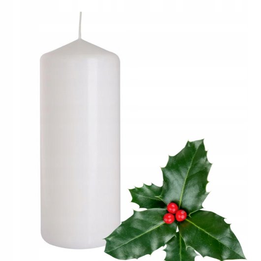 Świeca parafinowa Bezzapachowa Aura Bispol biała 60/150