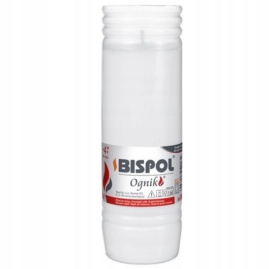 Wkład do zniczy 4 dniowy parafinowy Ognik WP4 Bispol 17,5 cm