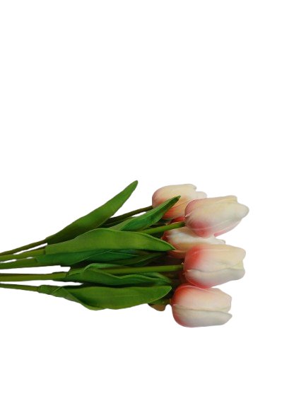 Tulipan silikonowy cieniowany róż sztuczny kwiat 34 cm 1 szt.