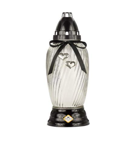 Znicz 1051 NT Czarny Wstążka Serduszka Max-Pol