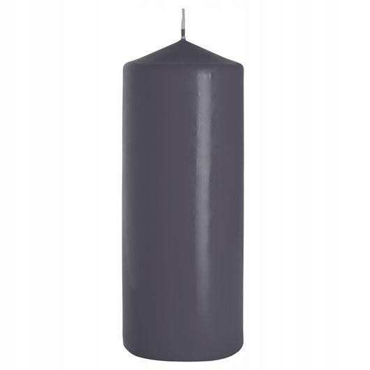 Świeca parafinowa szara Bezzapachowa Aura Bispol 80/200