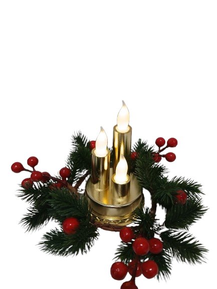 Świeczka led dekoracyjna złota potrójne ciepłe światło 14cm*8cm