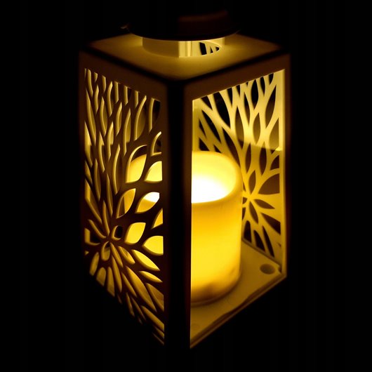 Lampion LED ozdobny na grób do ogrodu Cortina AŻUROWY 20,5cm