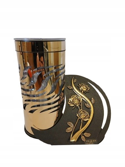 ZNICZ METALOWY SOLARNY Paris Florence ZŁOTY FOTOWOLTAICZNY 23 cm