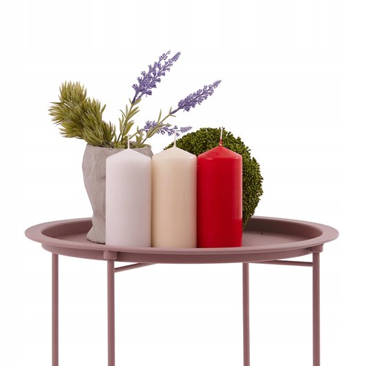 Świeca walec czerwona 70/150 palenie 66h AURA