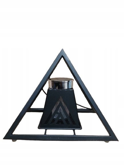 Znicz Solarny nowoczesny kapliczka metalowy trójkąt 25 cm