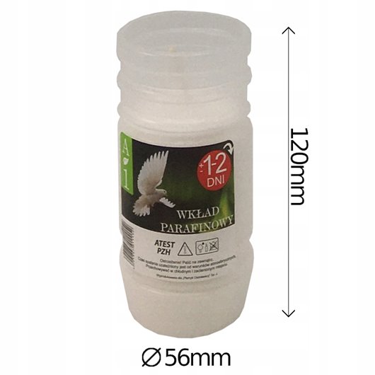 Wkład do zniczy parafinowy Aura PŁOMYK A-1 (11,5cm) 1szt.